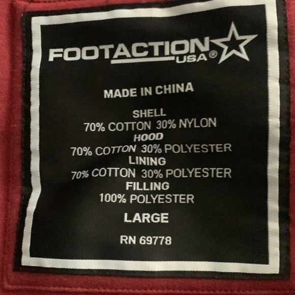 Footaction puff vest/Size Large/LHGT GRY/BUGAND/REMOVABLE HOODIE - Picture 4 of 6